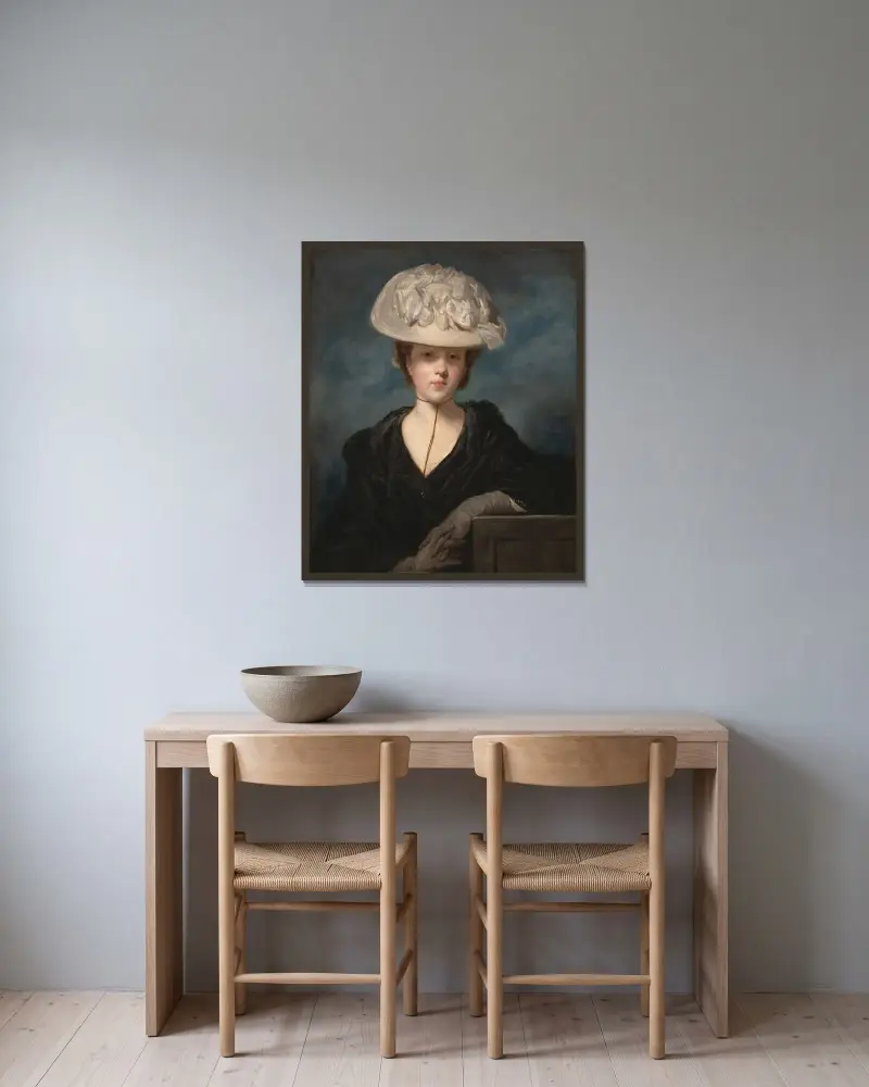 Miss Mary Hickey (1769 to 1773) av Sir Joshua Reynolds inramad på en vägg