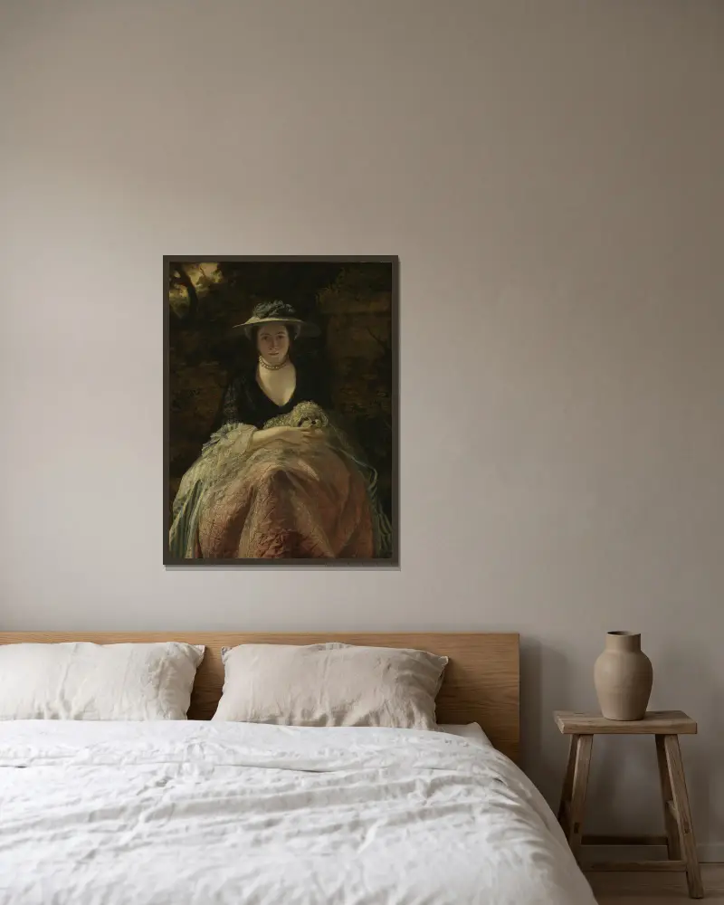 Miss Nelly O’Brien av Sir Joshua Reynolds inramad på en vägg