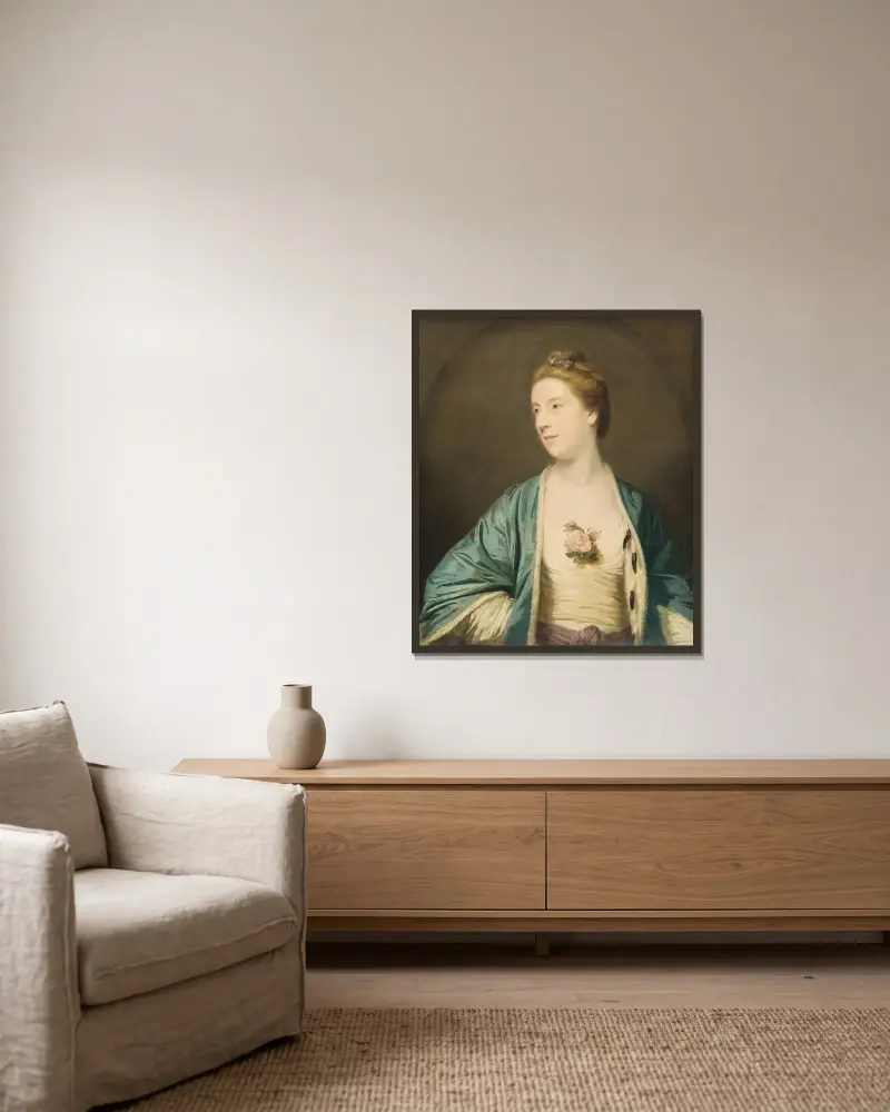 Mrs. Chalmers av Sir Joshua Reynolds inramad på en vägg