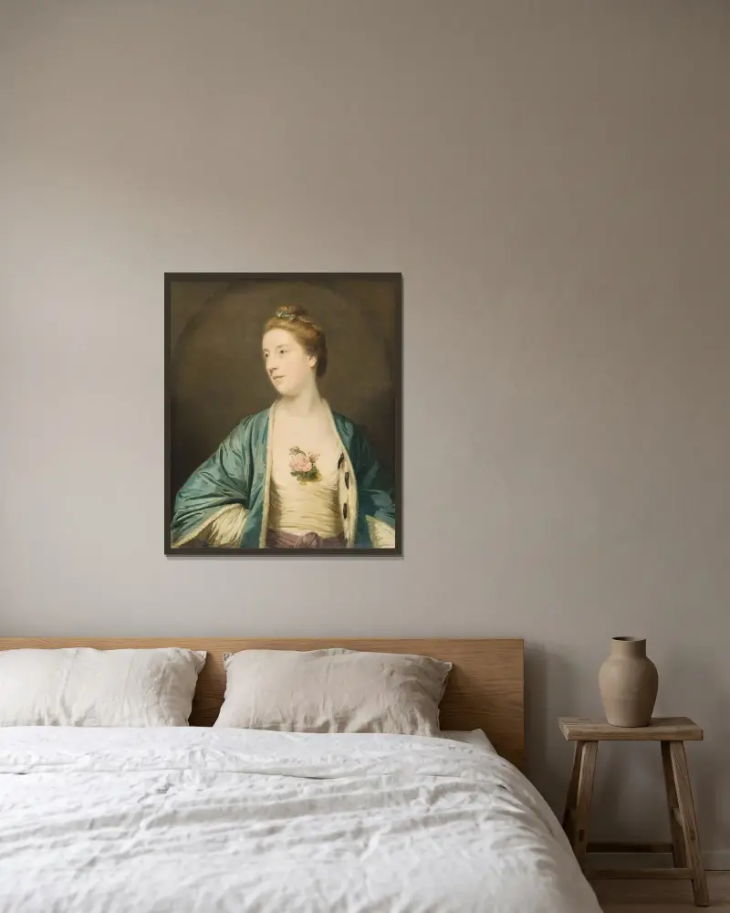 Mrs. Chalmers av Sir Joshua Reynolds inramad på en vägg