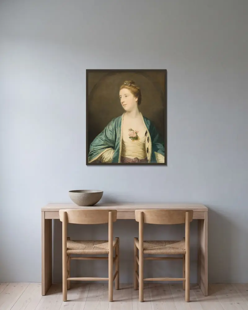 Mrs. Chalmers av Sir Joshua Reynolds inramad på en vägg