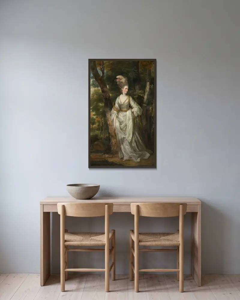 Mrs Elizabeth Carnac av Sir Joshua Reynolds inramad på en vägg