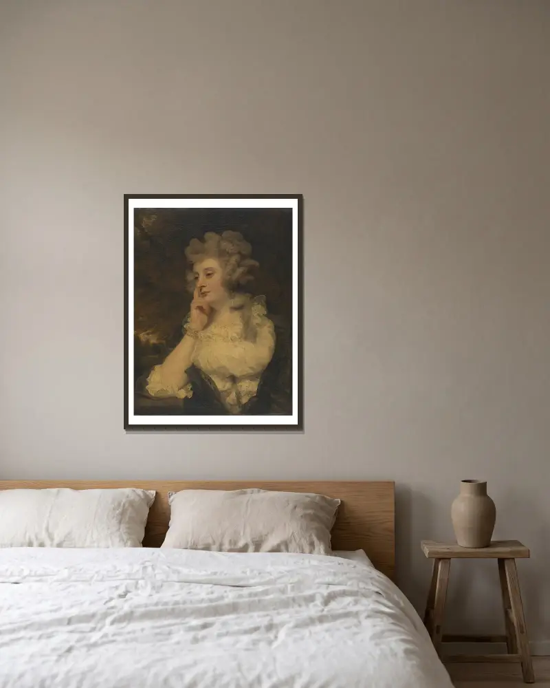 Mrs Jane Braddyll von Sir Joshua Reynolds gerahmt an einer Wand