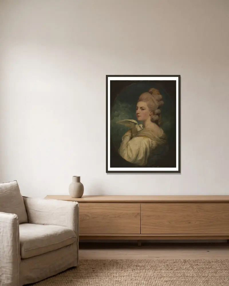 Mrs Mary Nesbitt av Sir Joshua Reynolds inramad på en vägg