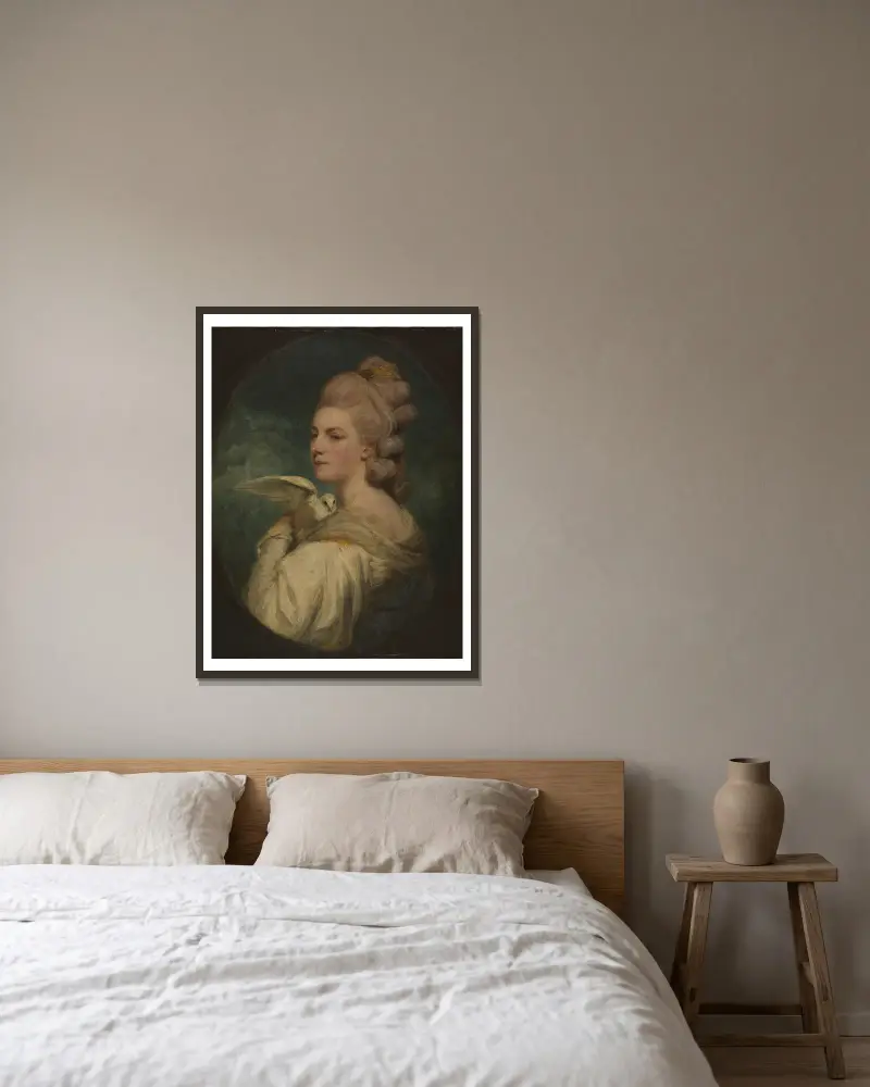Mrs Mary Nesbitt av Sir Joshua Reynolds inramad på en vägg