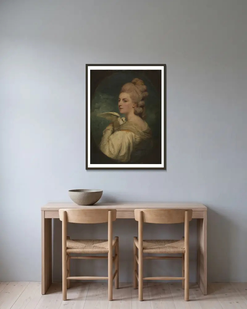 Mrs Mary Nesbitt av Sir Joshua Reynolds inramad på en vägg