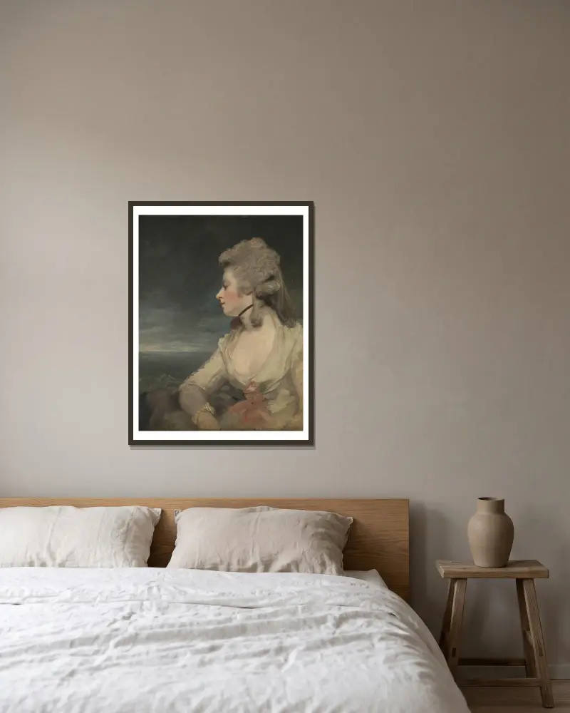 Mrs Mary Robinson av Sir Joshua Reynolds inramad på en vägg