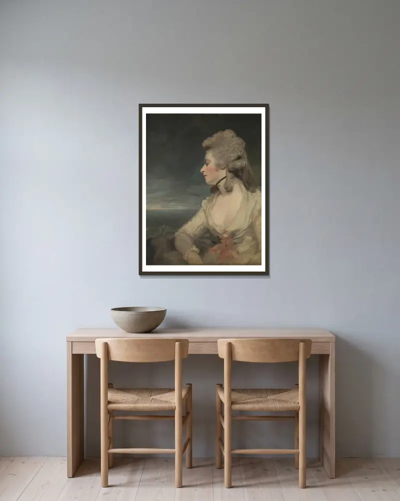 Mrs Mary Robinson av Sir Joshua Reynolds inramad på en vägg