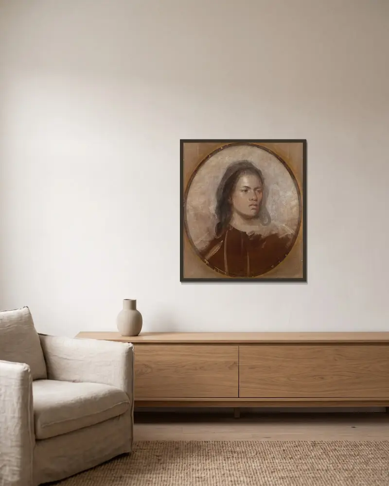 Omai von Sir Joshua Reynolds gerahmt an einer Wand