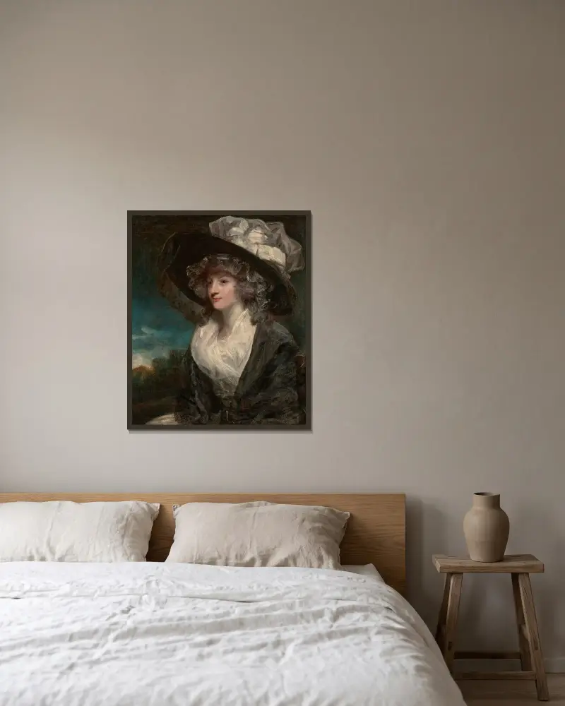 Porträtt av Amelia Hume, senare Lady Farnborough av Sir Joshua Reynolds inramad på en vägg