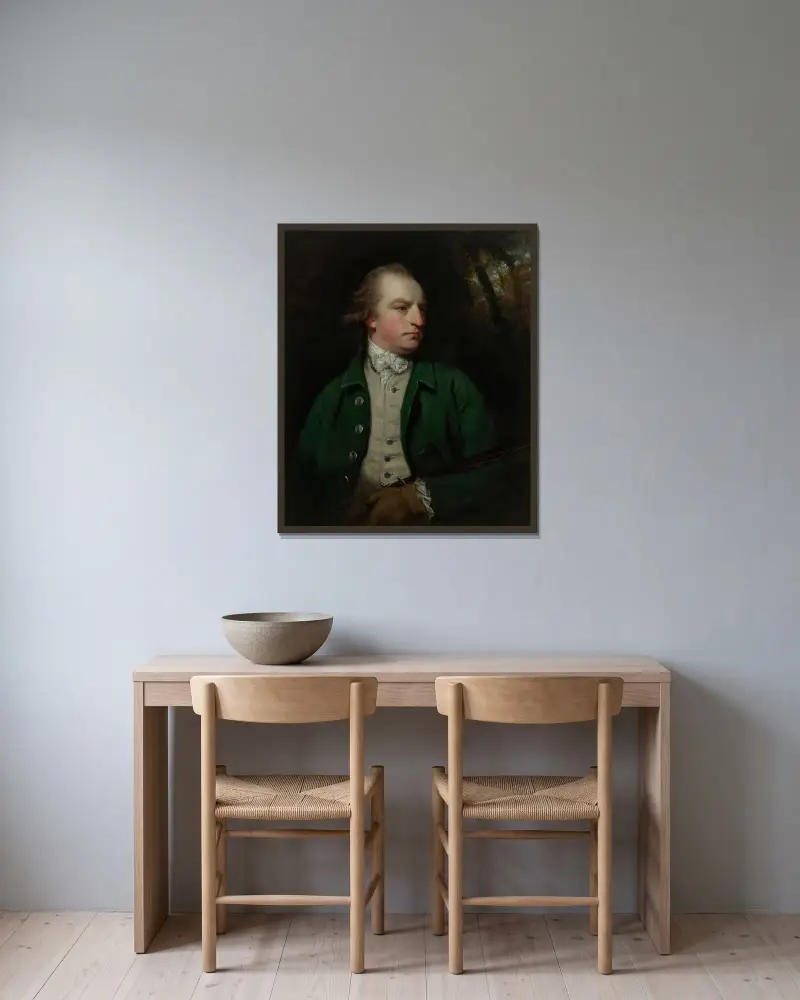 Porträtt av Aubrey Beauclerk, 5:e hertig av St. Albans av Sir Joshua Reynolds inramad på en vägg