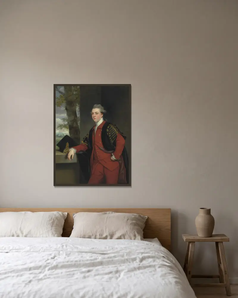 Porträtt av Francis Basset, senare 1:e baron De Dunstanville och Basset av Sir Joshua Reynolds inramad på en vägg