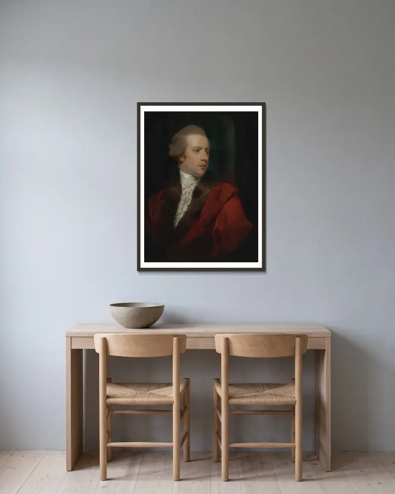 Portrait Of James Coutts, Esquire av Sir Joshua Reynolds inramad på en vägg