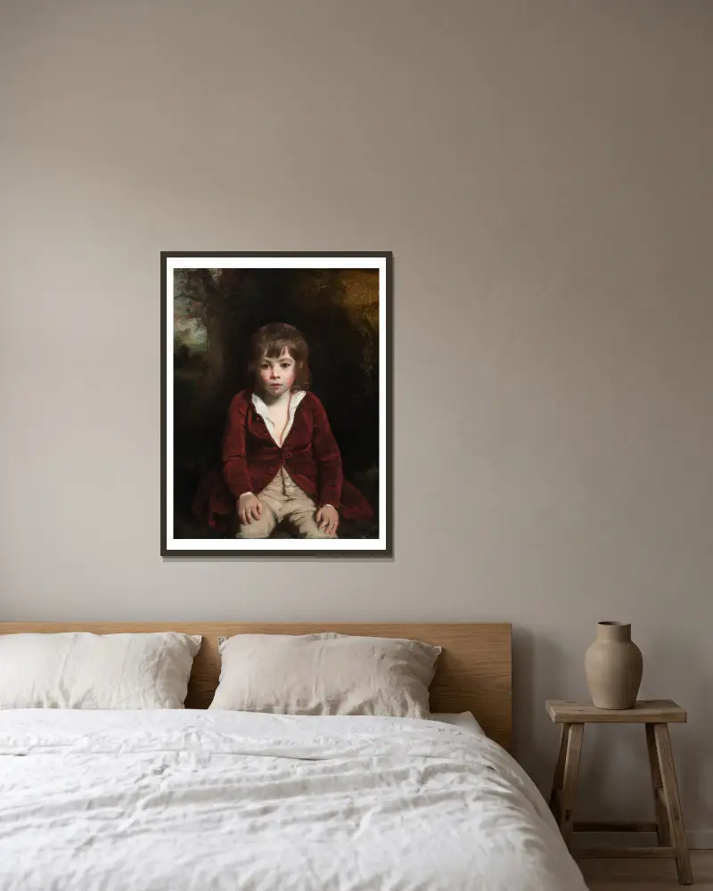 Portrait of Master Bunbury av Sir Joshua Reynolds inramad på en vägg