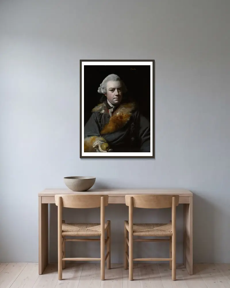Porträt von Thomas Bowlby von Sir Joshua Reynolds gerahmt an einer Wand