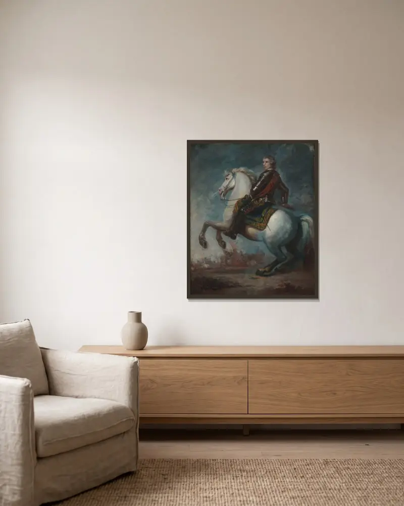 Sir Jeffrey Amherst av Sir Joshua Reynolds inramad på en vägg
