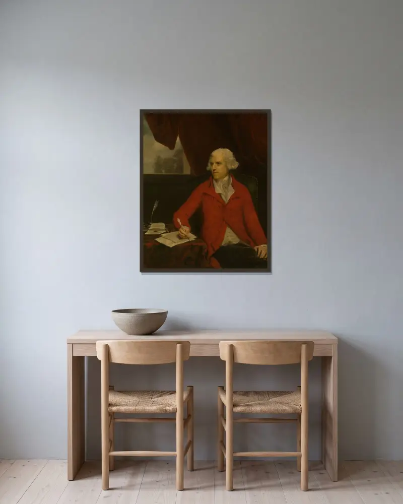 Sir Thomas Rumbold, Bt. av Sir Joshua Reynolds inramad på en vägg