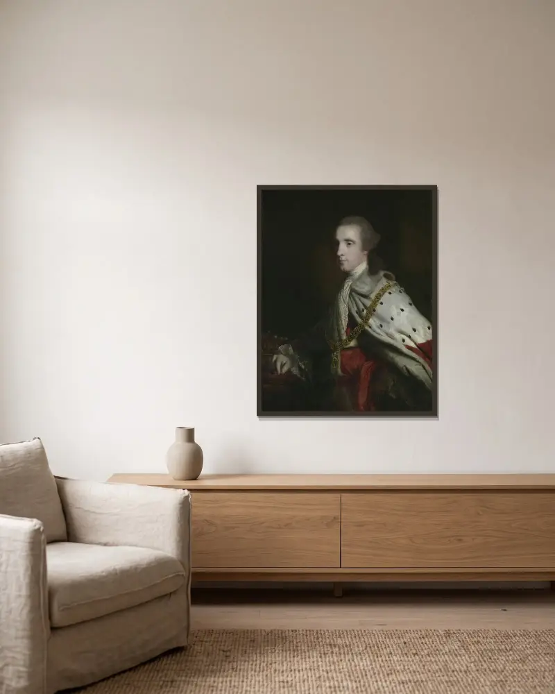 Der 4. Herzog von Queensberry („Old Q“) als Earl of March von Sir Joshua Reynolds gerahmt an einer Wand