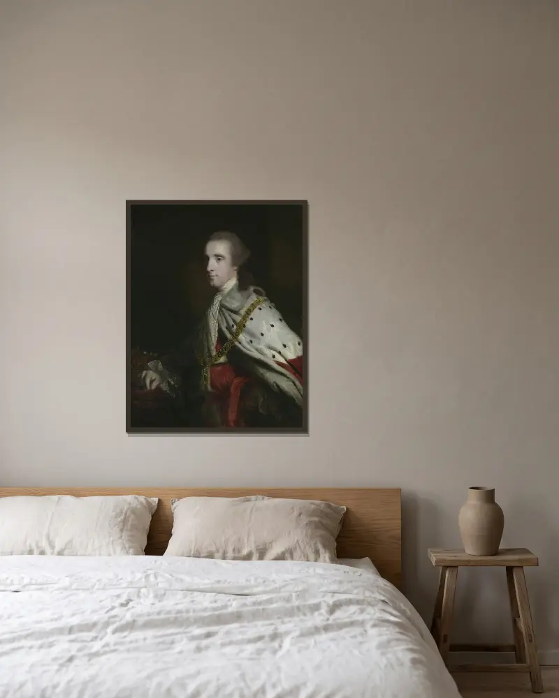 Der 4. Herzog von Queensberry („Old Q“) als Earl of March von Sir Joshua Reynolds gerahmt an einer Wand