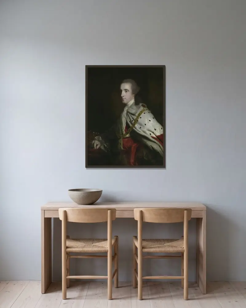 Der 4. Herzog von Queensberry („Old Q“) als Earl of March von Sir Joshua Reynolds gerahmt an einer Wand