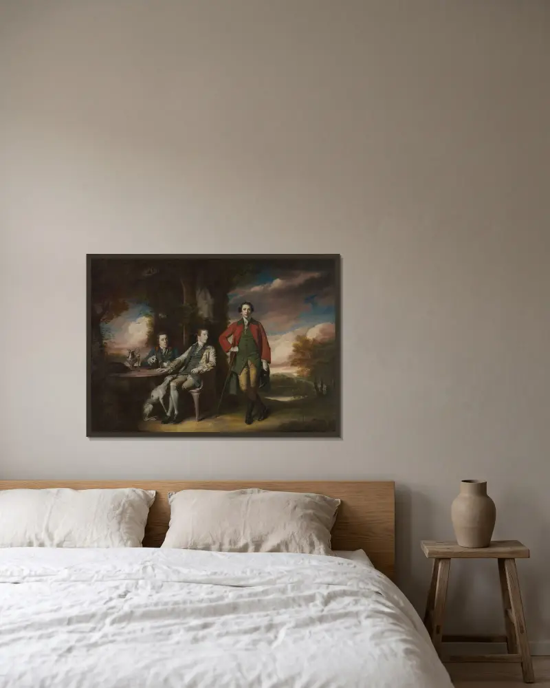 Der ehrenwerte Henry Fane (1739–1802) mit Inigo Jones und Charles Blair von Sir Joshua Reynolds gerahmt an einer Wand
