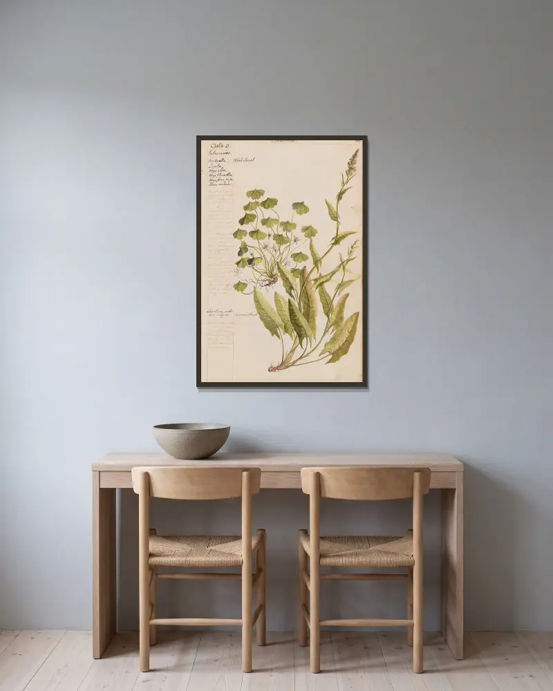 Wood sorral, Common Sorrel av Joshua Webster inramad på en vägg