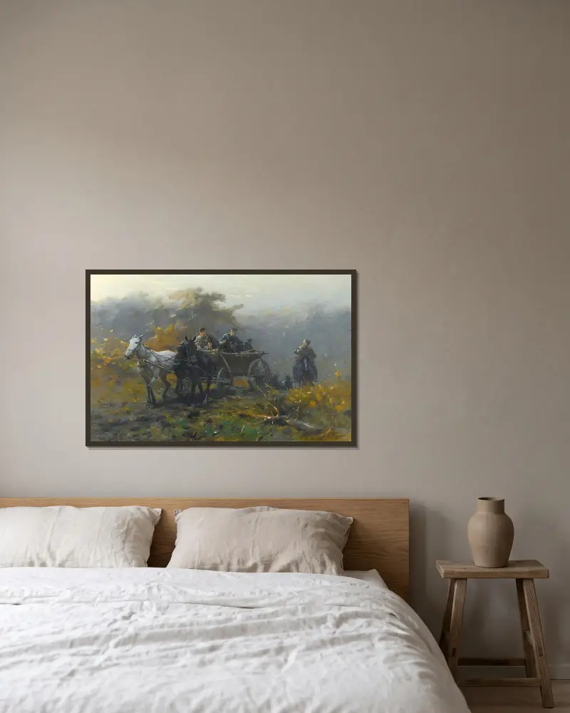 In den Wald von Jozef Brandt gerahmt an einer Wand