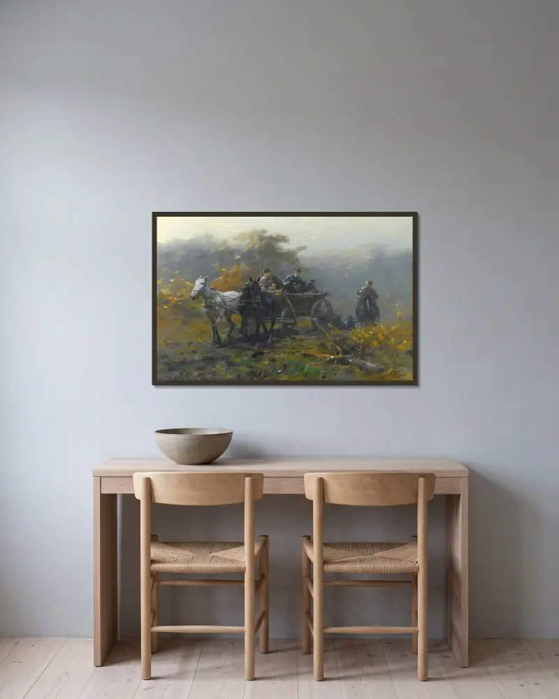 In den Wald von Jozef Brandt gerahmt an einer Wand