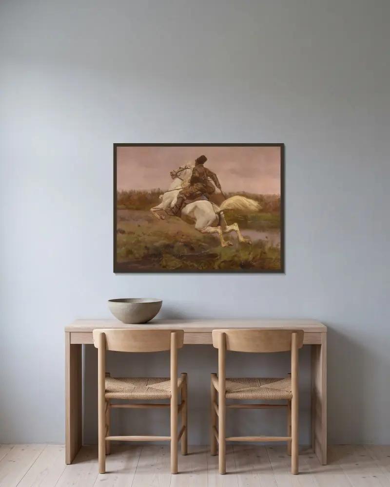 Springer von Jozef Chelmonski gerahmt an einer Wand