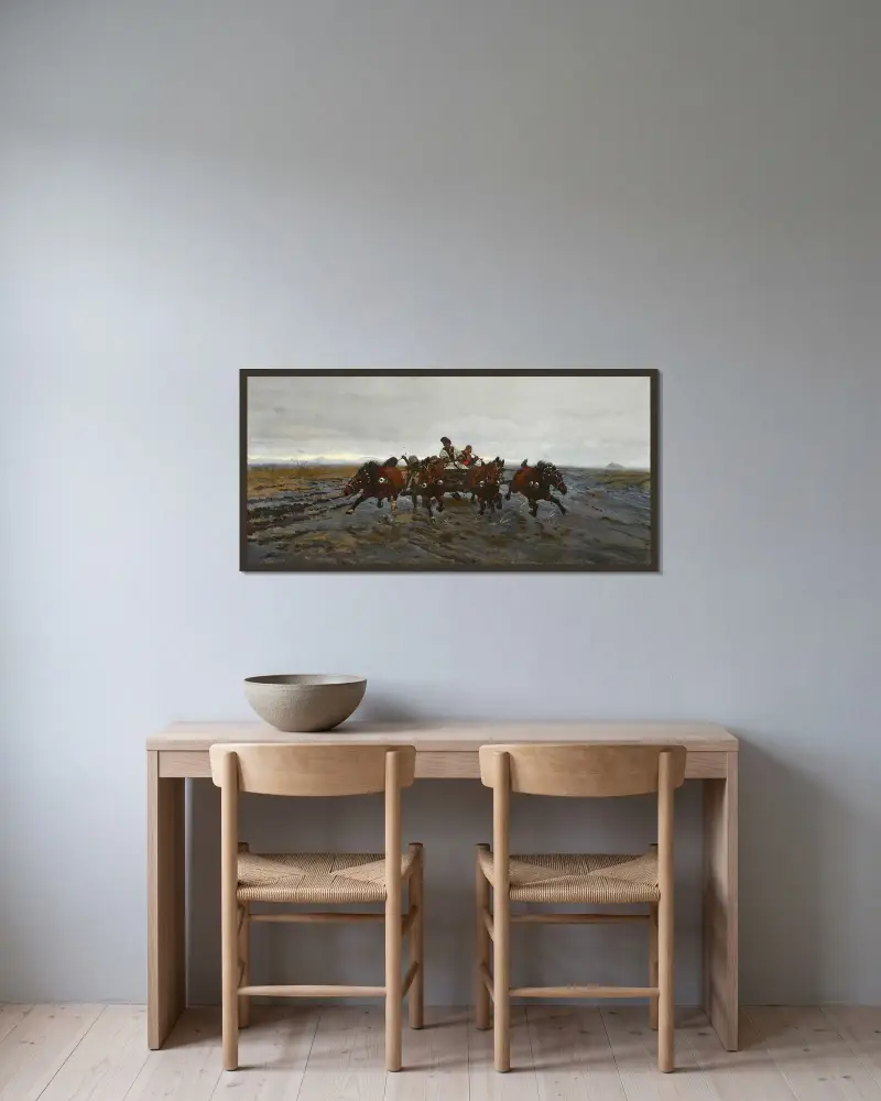 Four-in-hand av Jozef Chelmonski inramad på en vägg