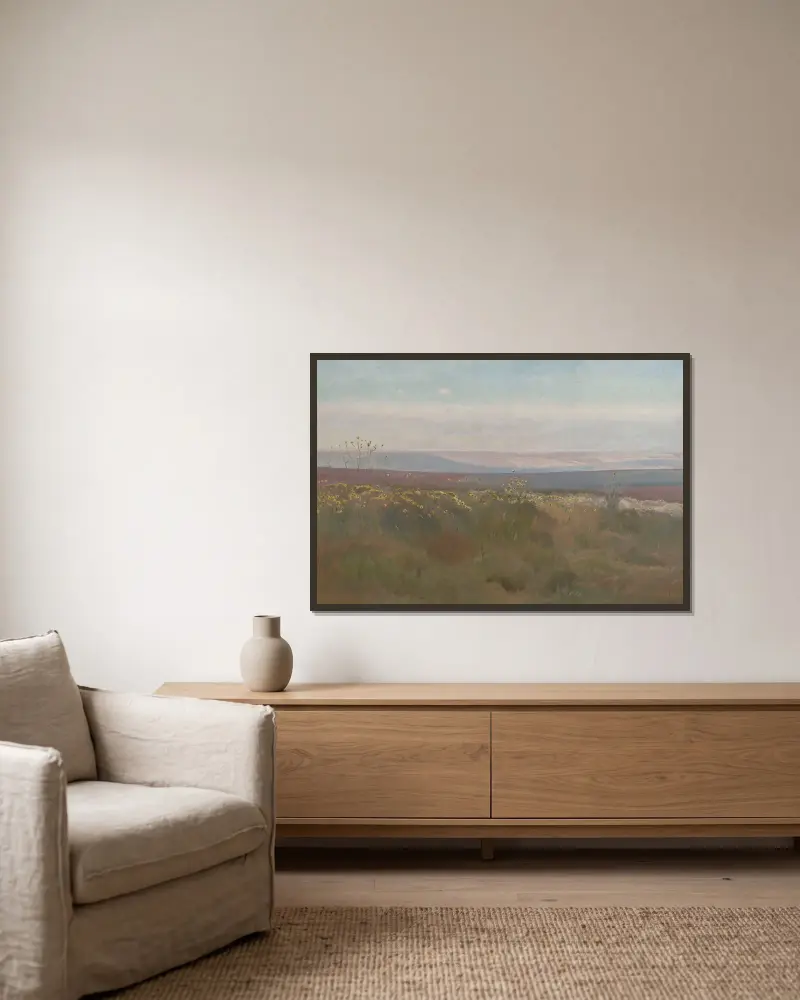 Podolian Landscape av Jozef Chelmonski inramad på en vägg