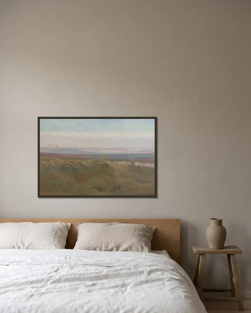 Podolian Landscape av Jozef Chelmonski inramad på en vägg