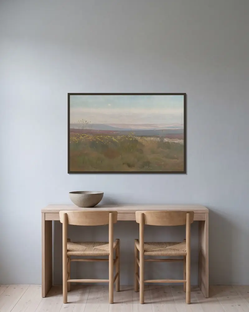 Podolian Landscape av Jozef Chelmonski inramad på en vägg