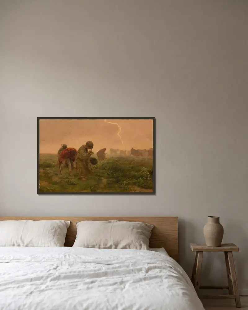 Gewitter von Jozef Chelmonski gerahmt an einer Wand
