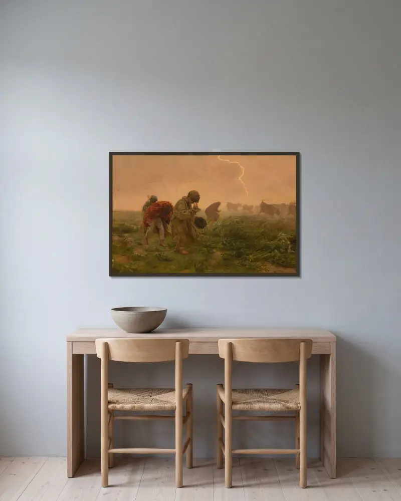 Gewitter von Jozef Chelmonski gerahmt an einer Wand