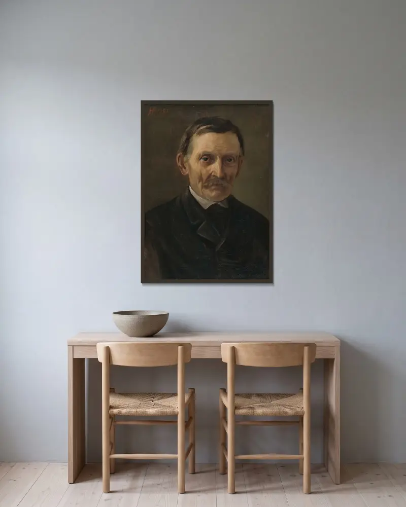 Min far av Jozef Hanula inramad på en vägg