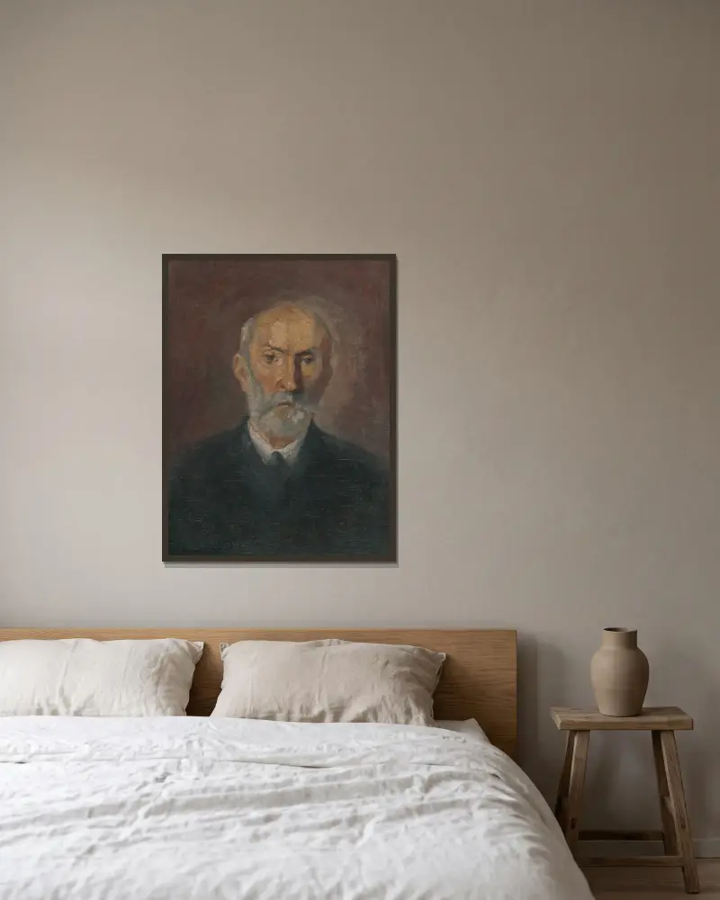 Portrait of a man av Jozef Hanula inramad på en vägg