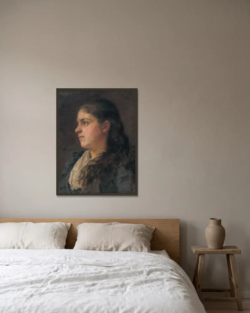 Bildnis einer Frau, 1893 von Jozef Hanula gerahmt an einer Wand