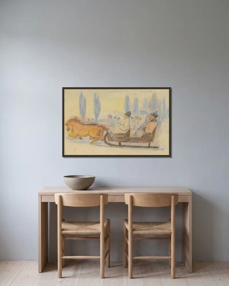 Borgmästaren var i stan av Jozef Hanula inramad på en vägg