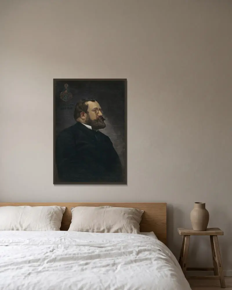 Viliam Scholtz av Jozef Hanula inramad på en vägg