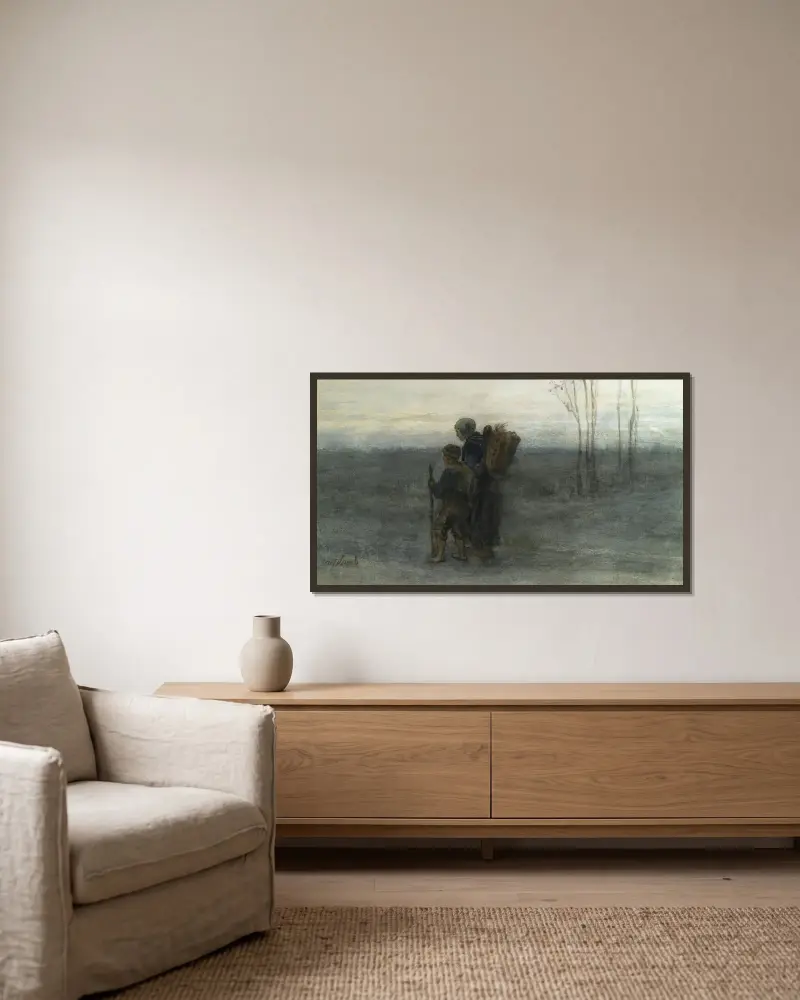 Heimwärts von Jozef Israëls gerahmt an einer Wand