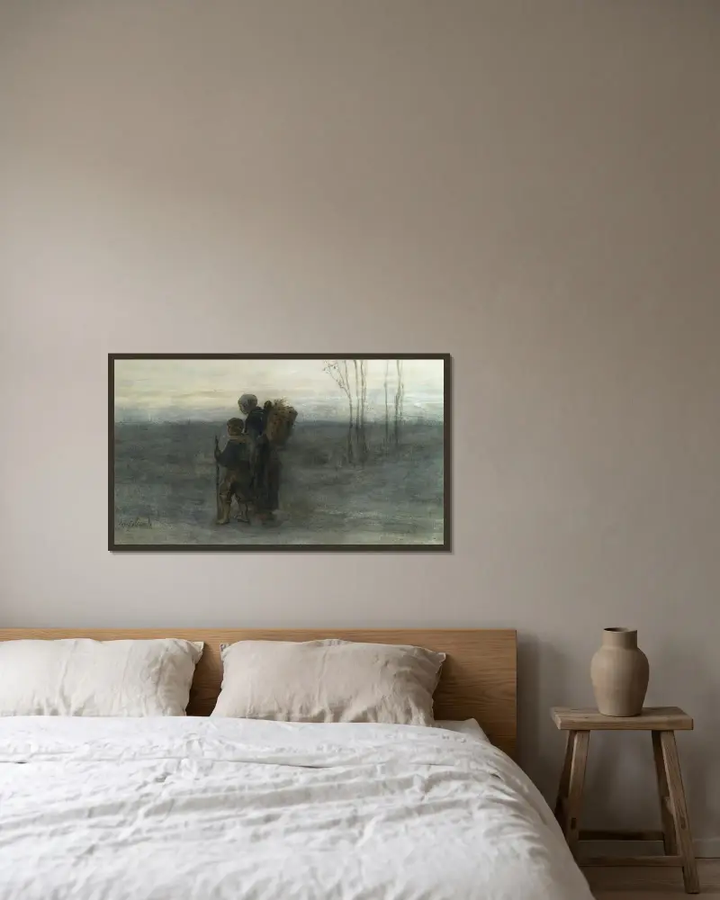 Heimwärts von Jozef Israëls gerahmt an einer Wand