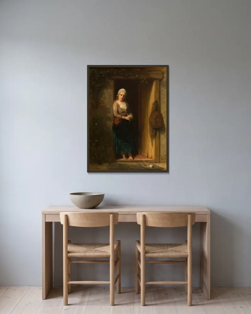 Ida, the Fisherman’s Daughter at the Doorway av Jozef Israëls inramad på en vägg