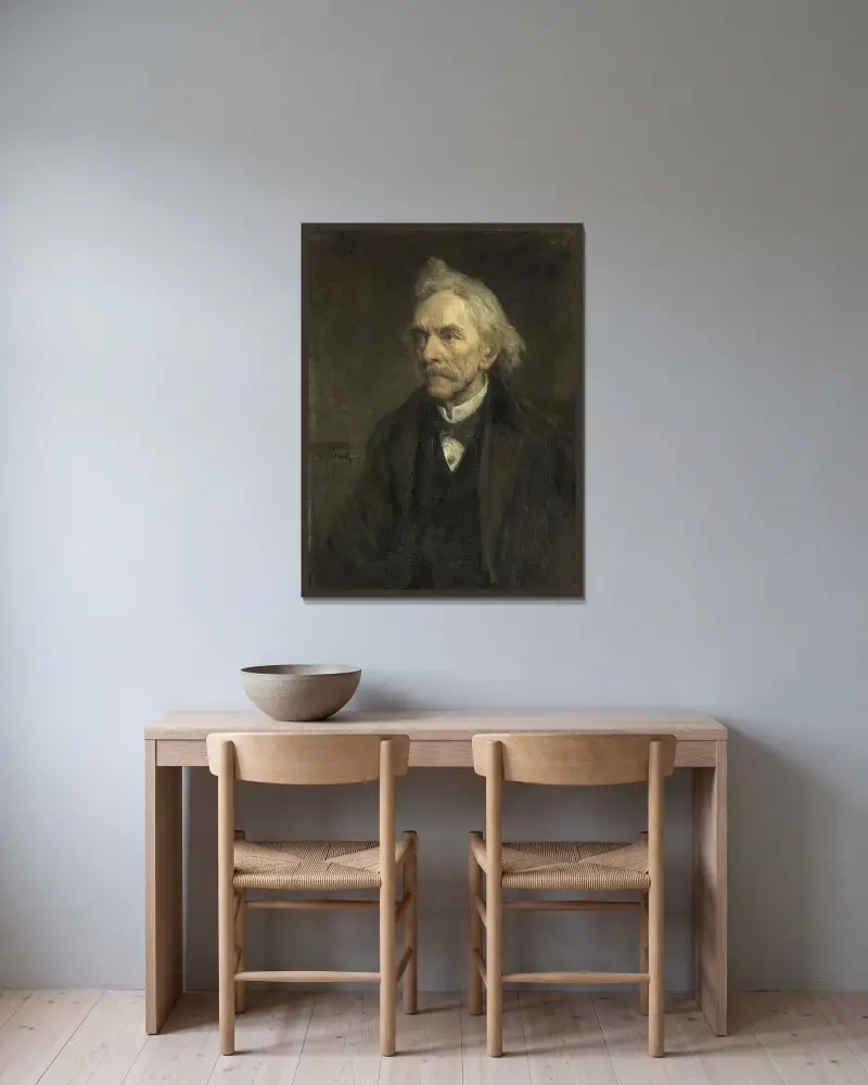 Louis Jacques Veltman (1817-1907). Actor av Jozef Israëls inramad på en vägg