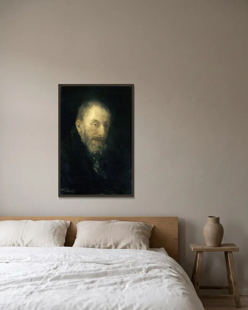 ‘Old Isaac’ av Jozef Israëls inramad på en vägg