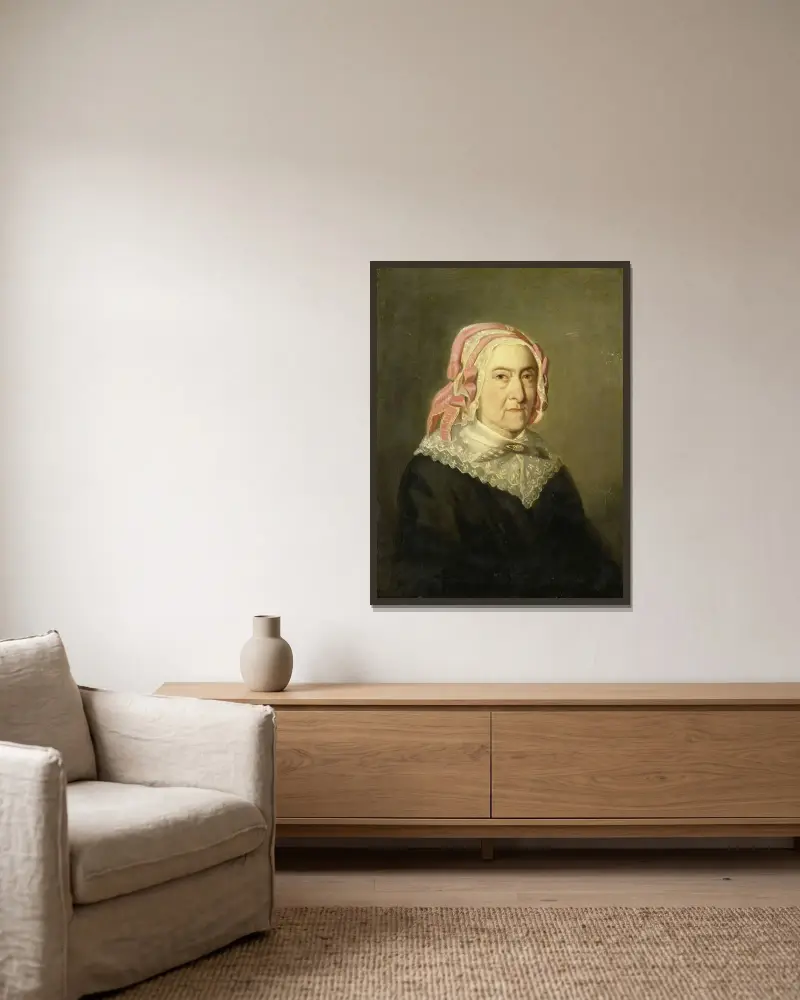 Sientje Nijkerk-Servaas v 90 letech, 1857, Jozef Israëls v rámu na stěně