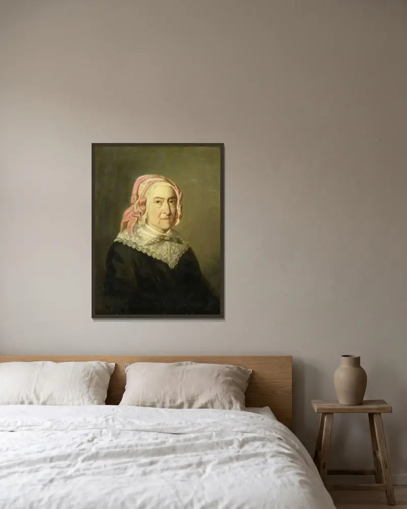 Sientje Nijkerk-Servaas v 90 letech, 1857, Jozef Israëls v rámu na stěně