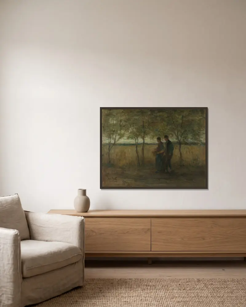 Heimwärts von Jozef Israëls gerahmt an einer Wand
