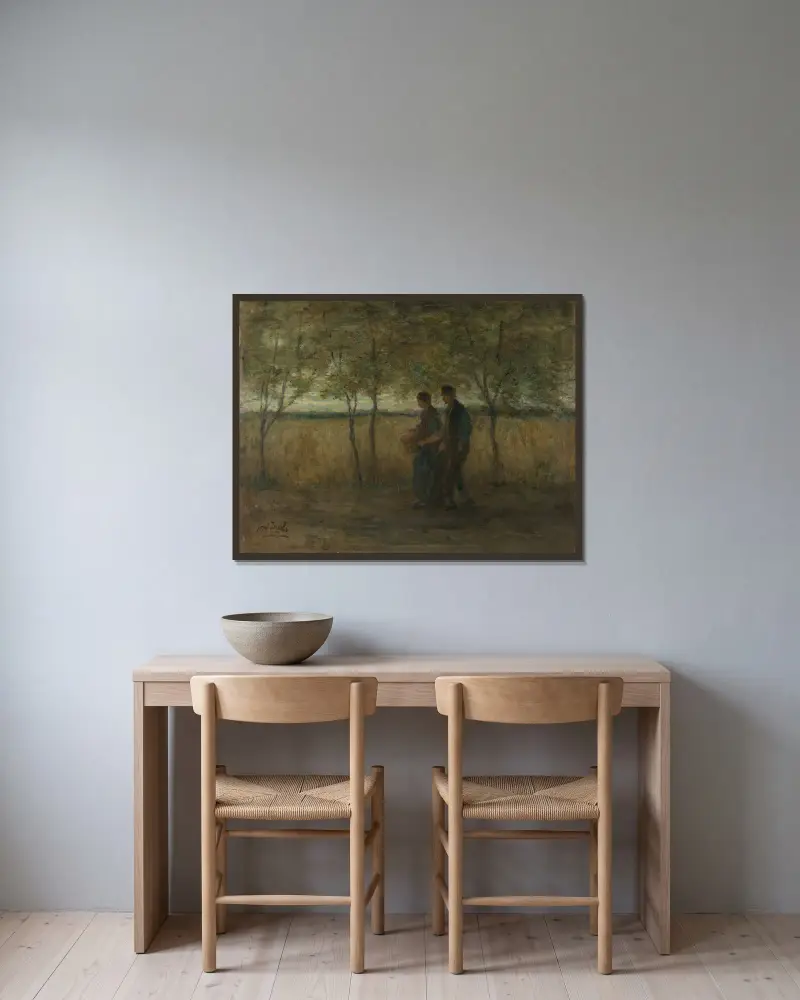 Heimwärts von Jozef Israëls gerahmt an einer Wand
