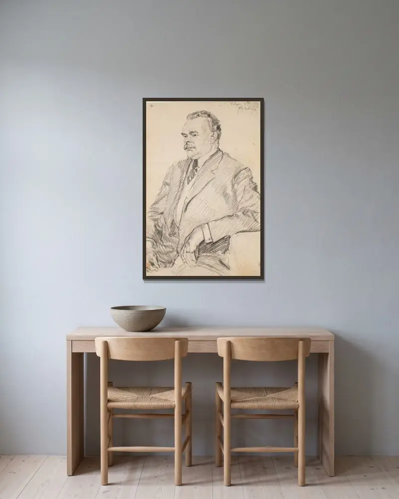 Bildnis eines Freiburgers von Józef Mehoffer gerahmt an einer Wand